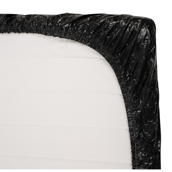 Hoeslaken zwart lak 220 x 220 cm - Afbeelding 2