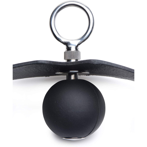 Leren Super Ball Gag met oogje - Afbeelding 2