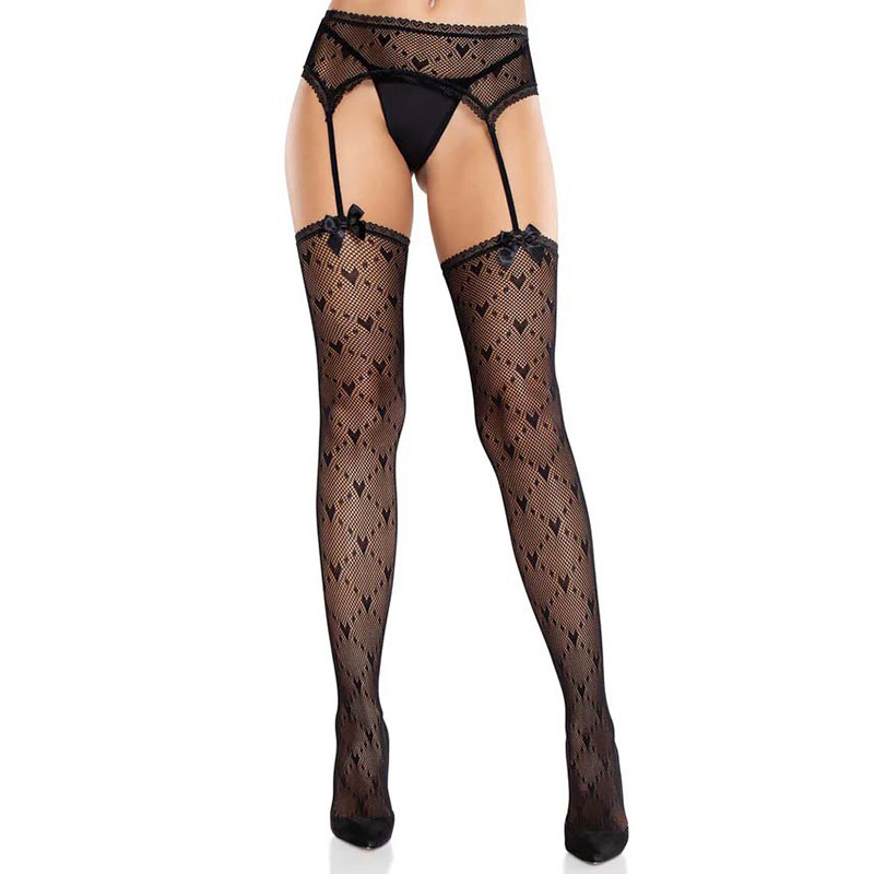 Leg Avenue – Fishnet Stockings with Garter Belt - Desireshop.nl