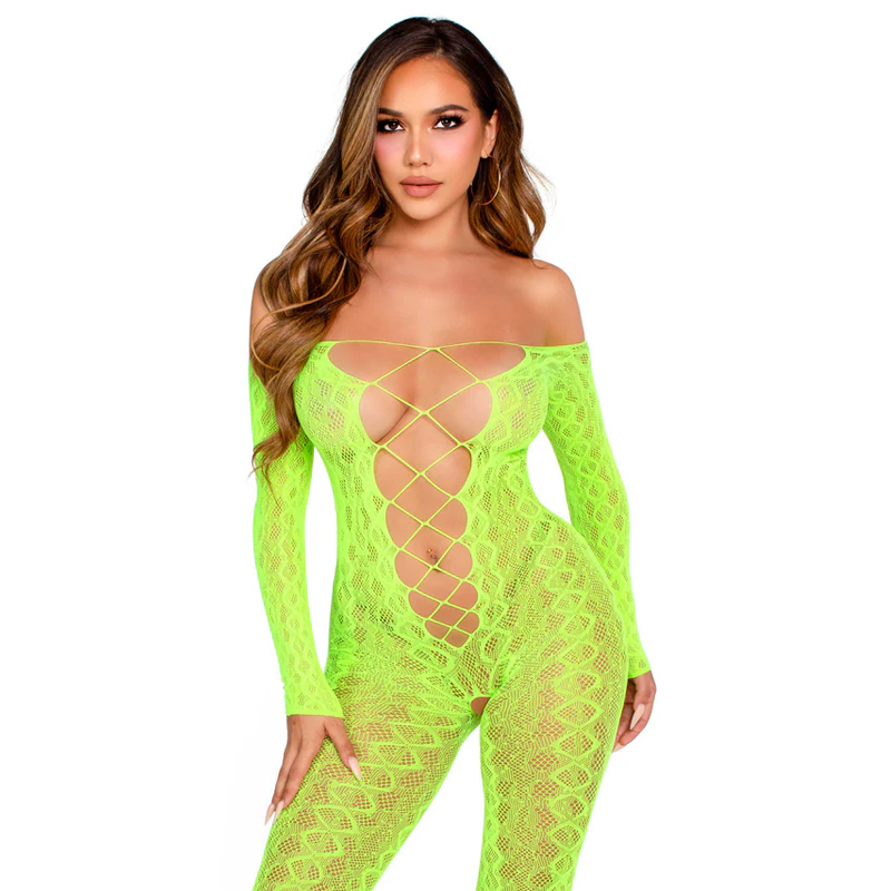 Leg Avenue – Exotic Snake Crotchless Bodystocking - Desireshop.nl