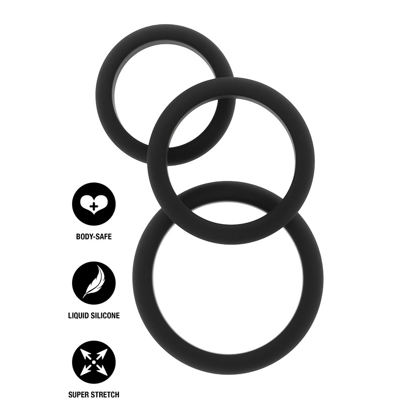 Hidden Desire – Stamina Premium C-Rings 3 Pcs Set - Desireshop.nl